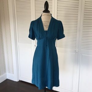Banana Republic Teal Silk Dress, so 8